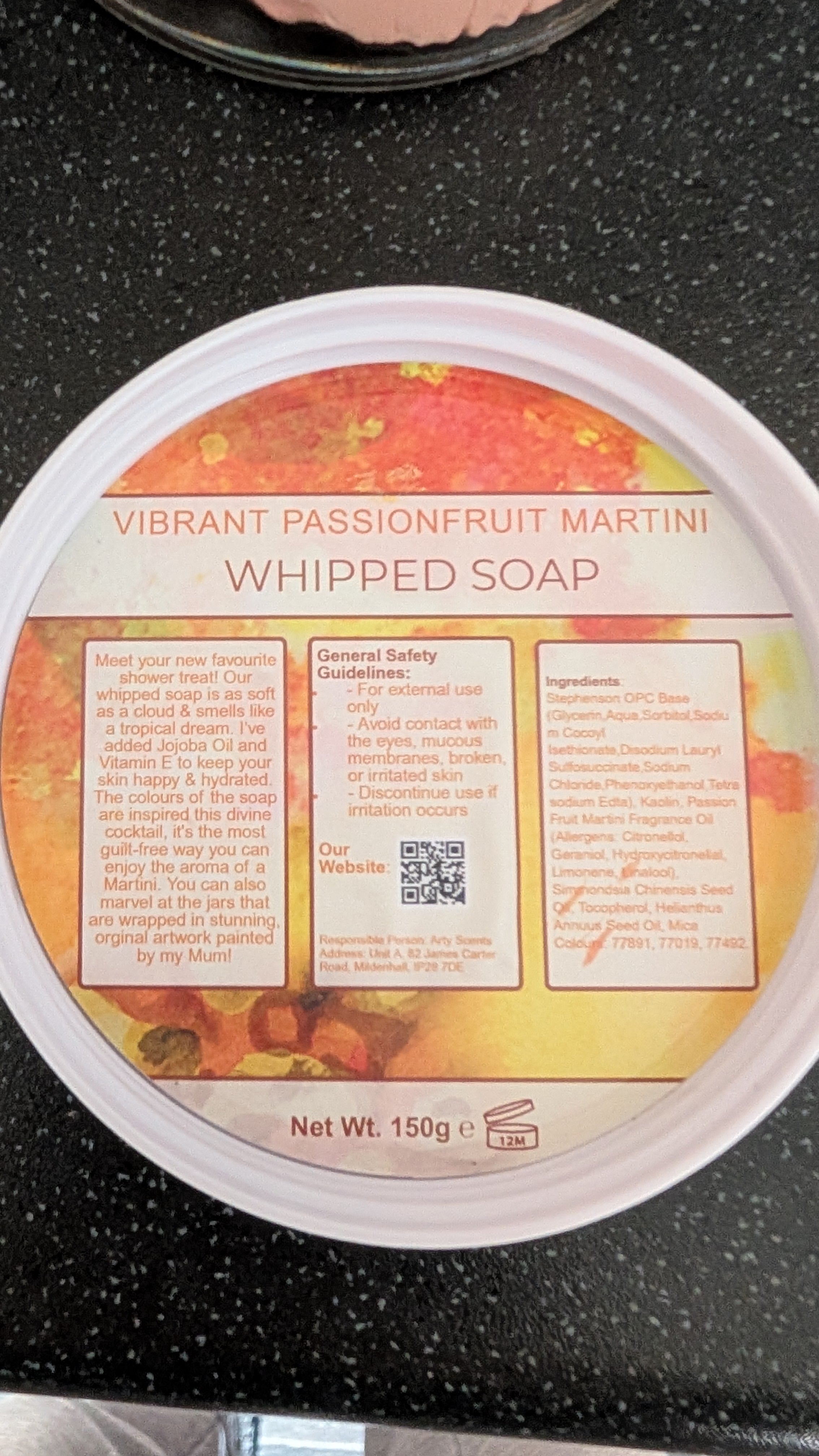 Vibrant Passionfruit Martini Whipped Soap